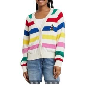 Colorful Striped Cardigan Sweater